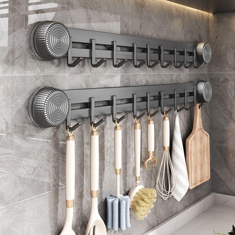 Вакуумная присоска из углеродистой стали для полотенец, 5/7/9 крючков, вешалка для одежды, крючок для хранения всякой всячины, ванная комната