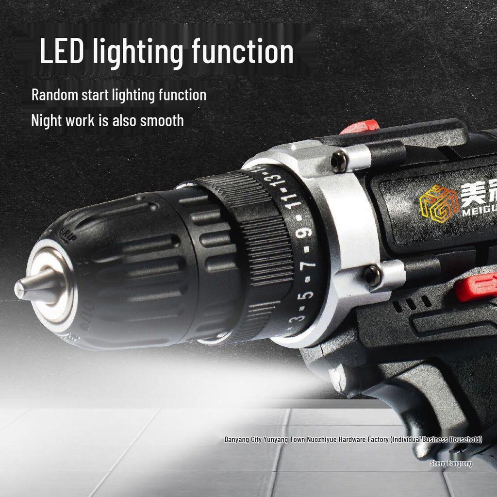 German Industrial Rechargeable Dual-Speed Impact Lithium Battery Hand Drill