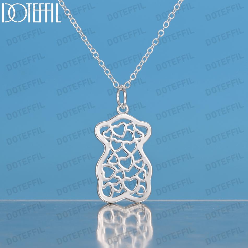 Ожерелье с подвеской в виде плюшевого мишки из стерлингового серебра 925 пробы, модные свадебные украшения