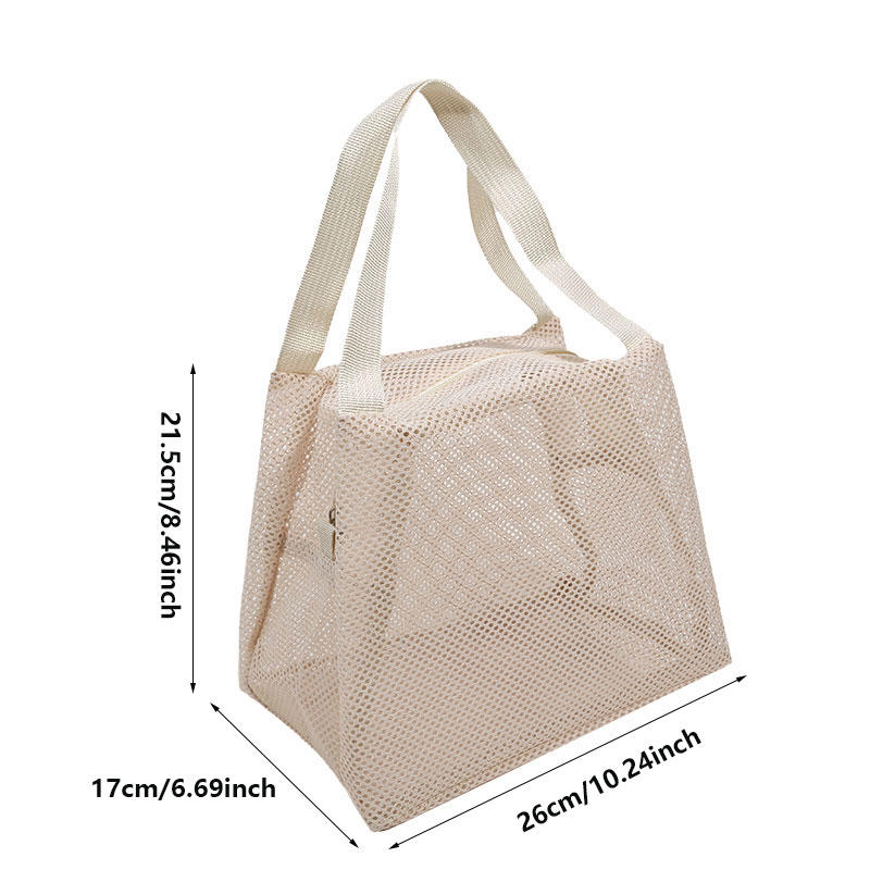 Zip Mesh Beach Swimming Tote Travel Toiletry Storage Bag Bathing Wash Handbag