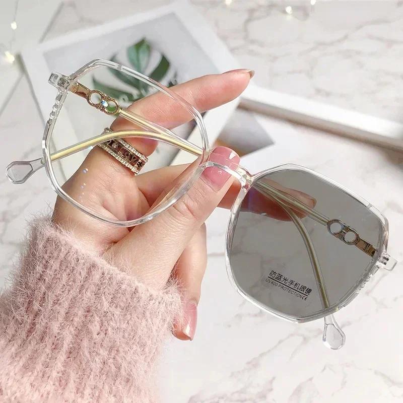 Блокирующие синий свет фотохромные очки для близорукости винтажные женские мужские солнцезащитные очки для улицы готовые оптические очки для близорукости диоптрии