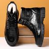 2024 зимние новые мужские высокие хлопковые ботинки мужские бархатные термо-хлопковые кожаные ботинки Martin ботинки для снега на толстой подошве 2188