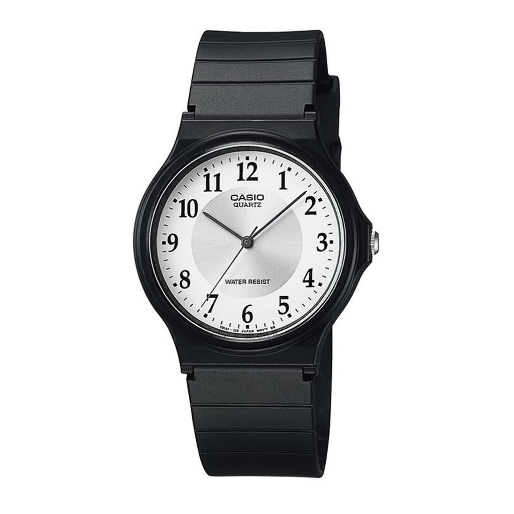 Casio Chippukashi Analog Watch, MQ-24 Series,, White x Silver Bi-Color MQ-24-7B3L, Minimalist