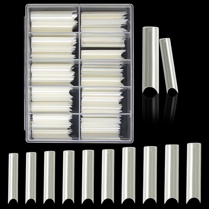 "Nail Art Extension Tips - 120 Ballet Style Square Tips with Full Adhesive Stickers"