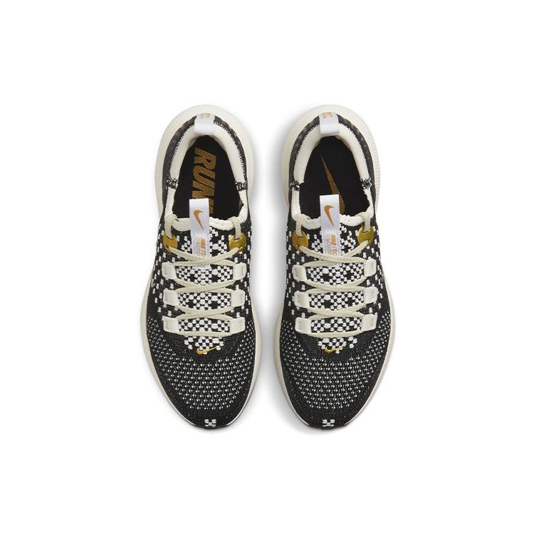 Nike Женские кроссовки для шоссейного бега Nike React Escape Run Flyknit Черный Sail Белый Металлик Яркое Золото DC4269-002