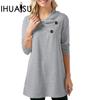 Spring and Autumn Women's Casual Solid Color Long Sleeve Loose T-shirt Top