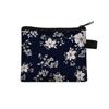 Canvas Coin Purse Floral Plaid Print Zipper Pouch Small Wallet Children Female Key Card Holder Mini Money Bag