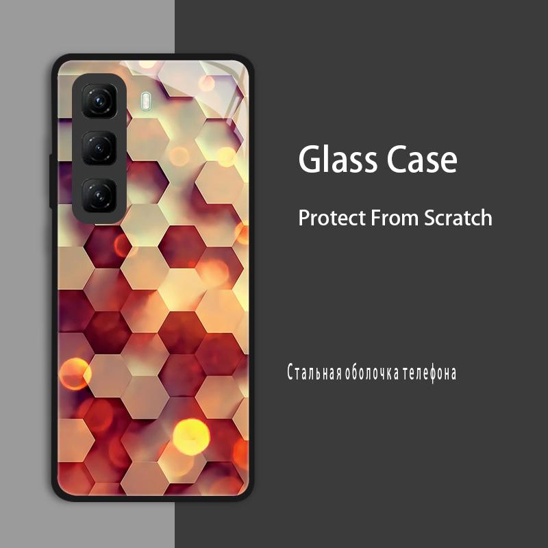 Чехол из закаленного стекла для Infinix Hot 50 Pro Plus Чехлы Крышка Жесткий Бампер для Infinix Hot 50 Pro 4G 5G Hot50i Защитный чехол