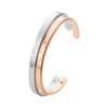 Pair Bangle Surgical Stainless Steel Diamond Pink Gold Silver [White Clover] & & 4SBG031GO&4SBG0032SV