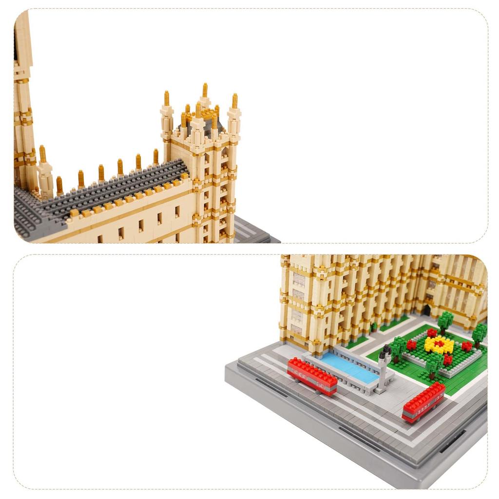 LULUFUN Микро Строительные Блоки Биг-Бен, Штабелируемые Кубики, Мини 3D Пазл, Строительный Блок, Строительный Блок Биг-Бен, для Взрослых, Праздник, Новый Год, Бир
