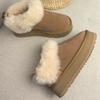 Cowhide Women's Shoes Tazt Sheepskin Fur Integrated Snow Boots Winter Warm Non-slip Large Cotton Shoes Women's Snow Boots