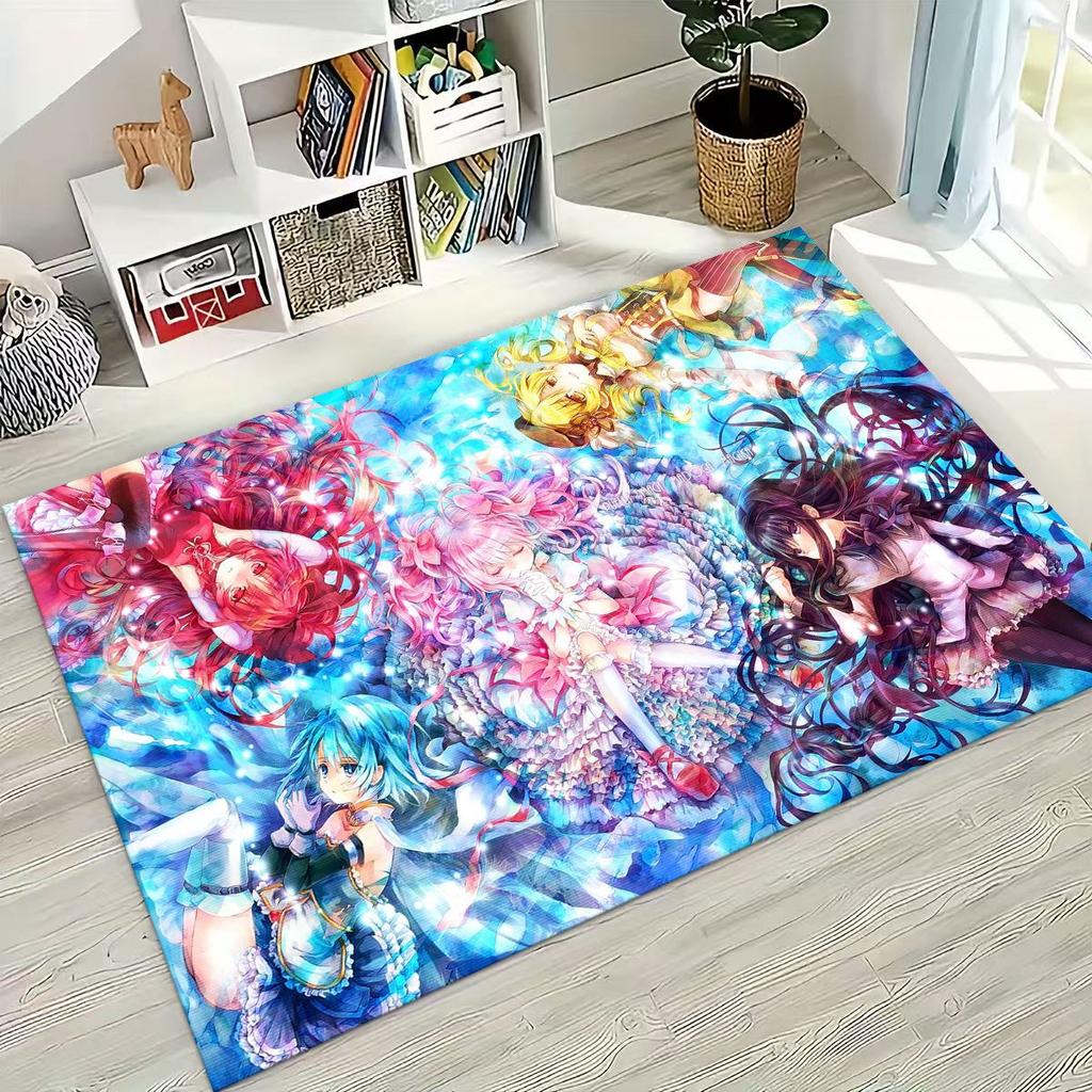 Мультяшный ковер Puella Magi Madoka Magica для девочки, аниме, для спальни, гостиной, дивана, домашний коврик, декор, большой детский нескользящий коврик для пола