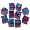 10pcs D6 Polyhedral 16mm Dice Set Double Colors Six Sided Dice Translucent Colors Dice 7-die Semi-transparent Dice Complete Set