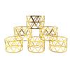 6/12Pcs Golden Napkin Rings Metal Hollow Triangle Circle Design Napkin Holders Buckles Family Dinner Wedding Party Table Decoration