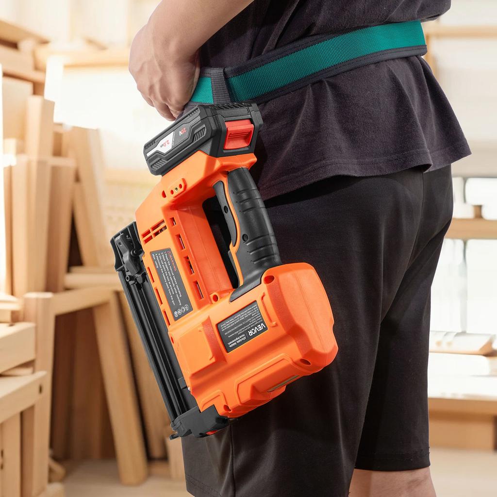 VEVOR Cordless Brad Nailer, 18 Gauge, 20V Battery Powered Nail Gun, with 500 pcs Nails, 2.0 Ah Li-ion Battery and Charger, Adjustable Nailing Depth