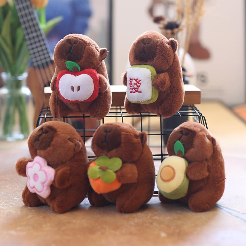 Adorable Cute Capybara Plush Keychain Stuffed Toy With Soft Short Fur Design