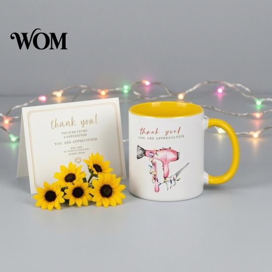 Safe Drinking Mug Hairdresser Coffee Cup, Large Capacity Ceramic Mug, Office Cup Size with Comfortable Handle Microwave