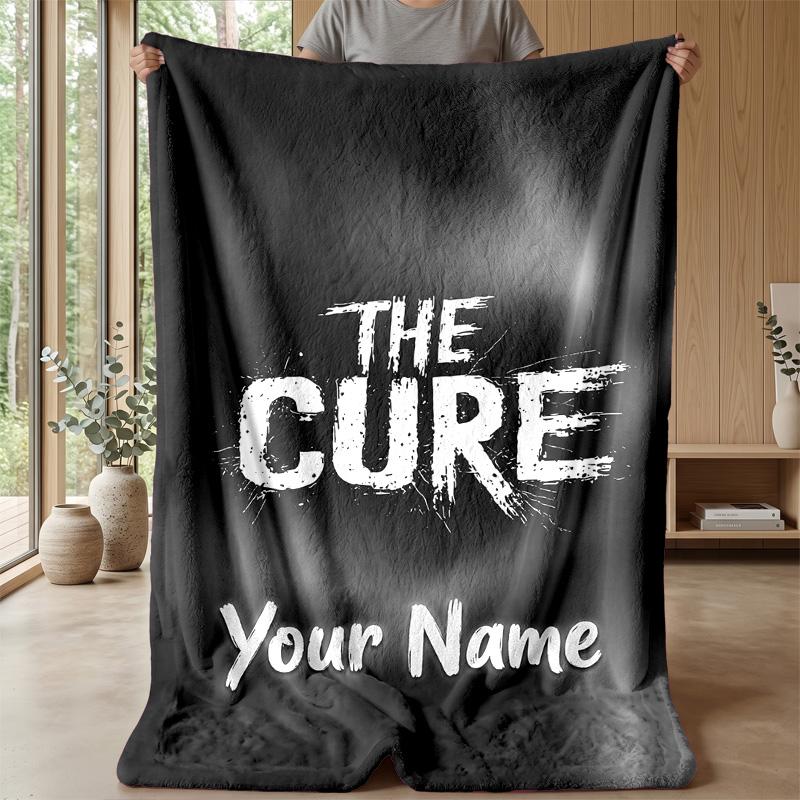 The Cure Custom Flannel Throw Blanket Print Your Name Text Soft Warm Blanket Holiday Present