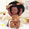 Simulation Black Doll Baby Little Doll Girl Toy Doll Vinyl Plastic Soft Doll African Doll
