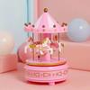 Carousel Music Box Cake Decorative Ornament Baby Birthday Gift Toys Desktop Carousel Toys Handwork 4 Horses Music Box Gifts