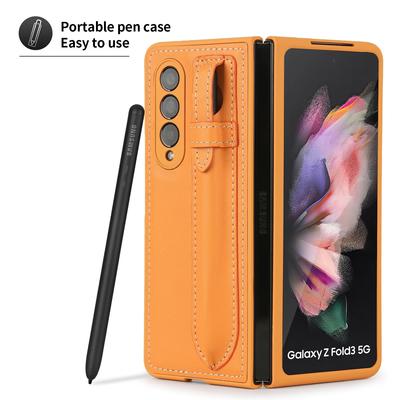 Роскошный чехол S-Pen из натуральной кожи для Samsung Galaxy Z Fold 4 3 Fold 3 Fold 4 5G Armor Case с держателем для ручки и магнитным чехлом для телефона