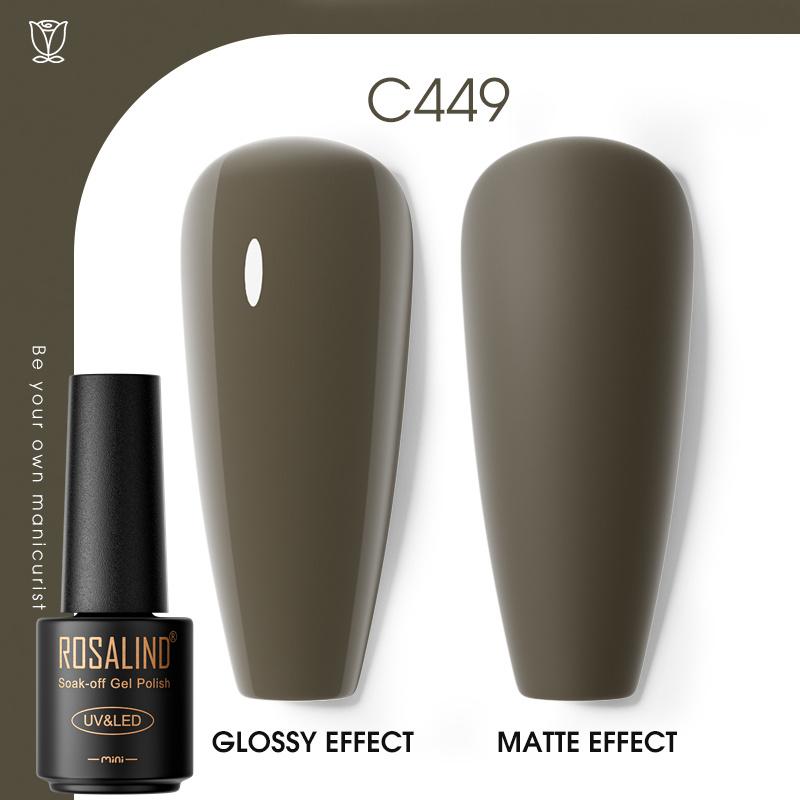 ROSALIND Красочный гель-лак для ногтей, блестящий гибридный лак, полуперманентный лак для ногтей, матовый верхний базовый слой, гель-лак для ногтей