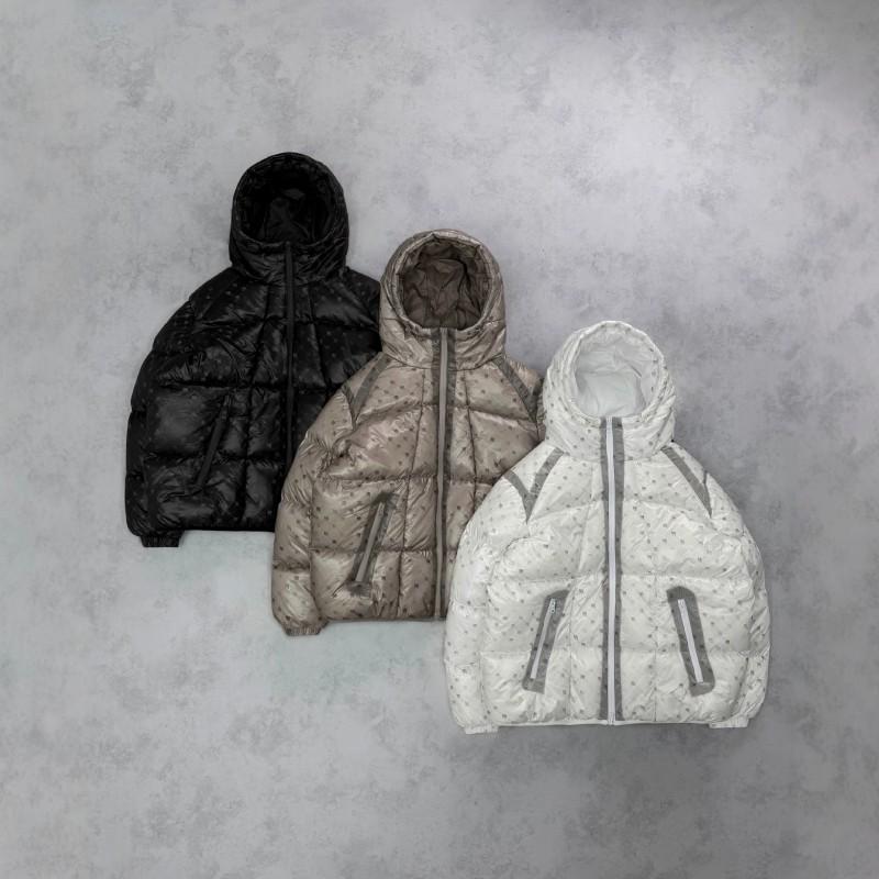 Street Hip-Hop Letter Embroidered Cotton Puffer Jacket Men Women Teens Winter Warm Loose Fit Mid LengthStand CollarStreet