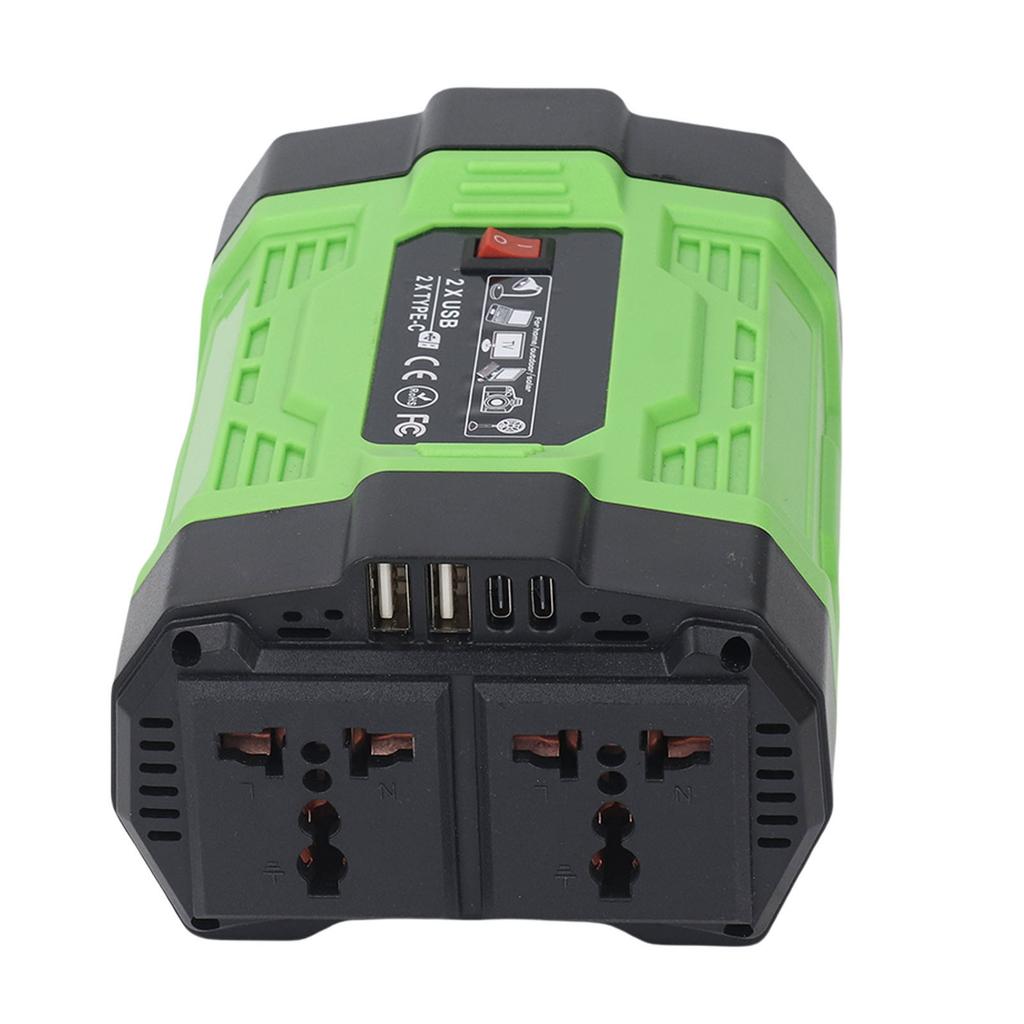 200W Car Inverter 12V To 220V 2 USB 2 Type C Ports 2 Universal Sockets Car Charger Adapter Inverter for RV Truck