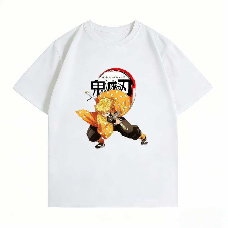 Unisexs Clothing New 100 Cotton Summer TShirt Demon Slayer Unisexs TShirt Zenitsu Print Casual Oversized Unisexs TShirt