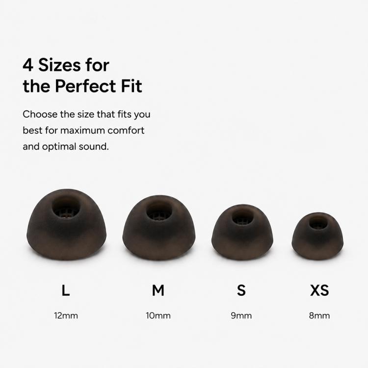 XDcase 4 Pairs Silicone Ear Tips Kit XS/S/M/L Size, Soft Skin-Friendly Replacement Earbud Tips with Storage Case & Random Color Cleaning Pen