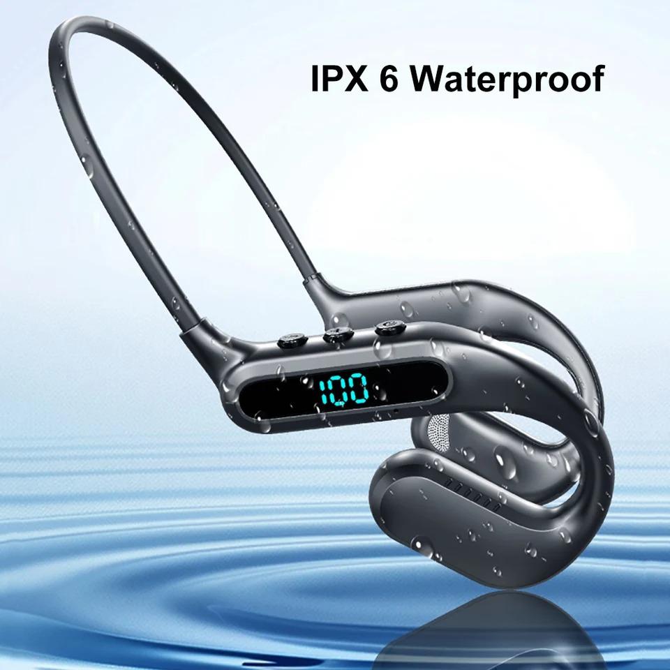 Беспроводной Bluetooth 6.0 наушник с воздушной проводимостью, спортивная гарнитура, Hi-Fi стерео наушник, наушники с микрофоном и шумоподавлением
