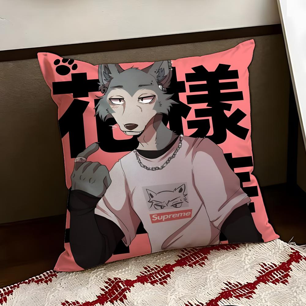 Мультяшная наволочка BEASTARS, двусторонняя, мягкая, прочная, для подушки, для дома, автомобиля, многоцелевая, для ежедневного комфорта