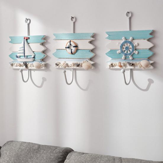 Coat Hook with Hanging Holes No Drilling Needed Hooks Marine Style Iron Wall Hook for Entryway Bathroom Kitchen Keys