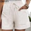 Women's Fashion Summer Casual Solid Color Print High Waist Shorts