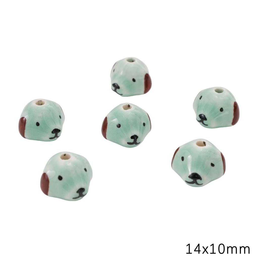 Керамические расписные бусины Собака Лиса Интервальные Рассыпные бусины для DIY Браслетов Ожерелий Изготовления Ювелирных Изделий