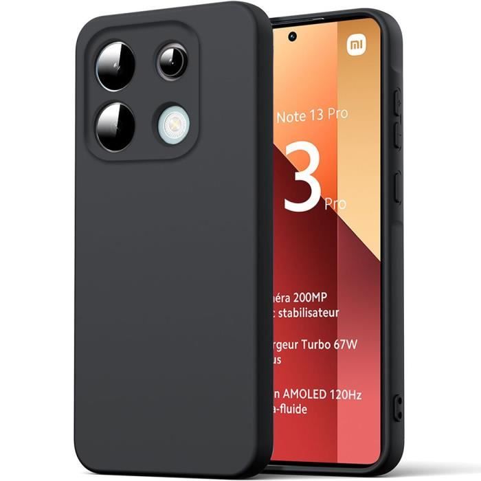 Coque de protection - E.F.CONNECTION - Pour Xiaomi Redmi Note 13 Pro 4G - Silicone Liquide - Ultra Slim - Noir
