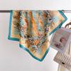 Korean Version Of Colorful Flower Print Silk Scarf Square Scarf High-End Shawl Versatile Neck Small Square Scarf Headscarf
