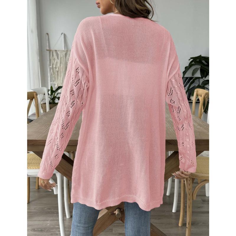 Женское осенне-зимнее повседневное пальто-свитер без пуговиц