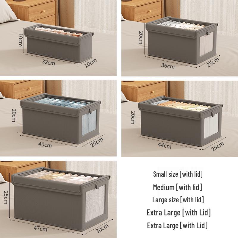 Коробка для хранения из ткани Оксфорд с крышкой - Тканевый контейнер и настольный органайзер