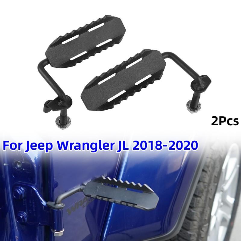 2Pcs Black Foot Pegs Outside Door Pedal Footrest Car Outside Door Pedal For Jeep Wrangler JL