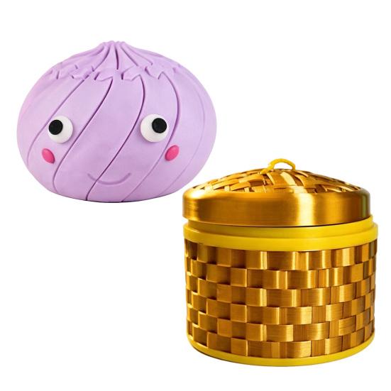 3D Printed Twisting Dumpling Toy, Stress Relief Slippery Cartoon Steamed Bun Toy, Articulated Spiral Rotating Dumpling Fidget Toy