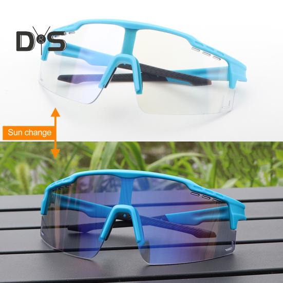 Outdoor Photochromic Cycling Glasses UV Protection Windproof Lightweight Men Women Running Mountain Bike Sports Goggles Eyewear