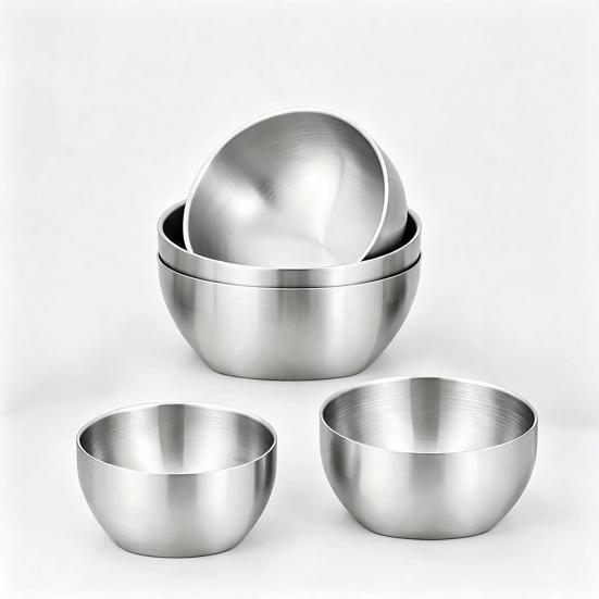 Insulated Rice Bowl 304 Stainless Steel Bowl, Double Wall for Soup, Rice, Bowls Noodle, Sauces, Dishwasher Safe Serving Kitchen Meal Prep