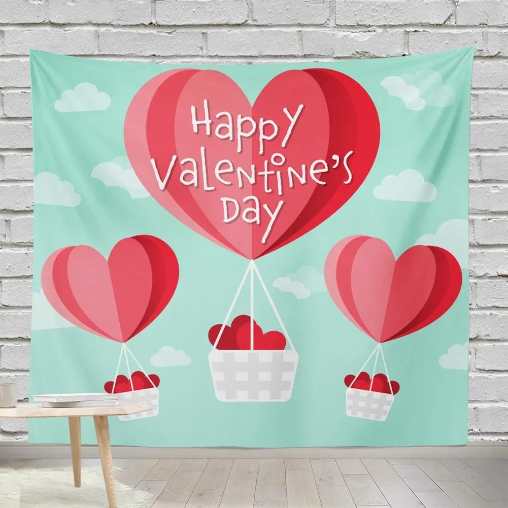 Creative Valentine's Day Party Pattern Hanging Cloth Home Wall Decoration Tapestry Bedroom Living Room Tapestry