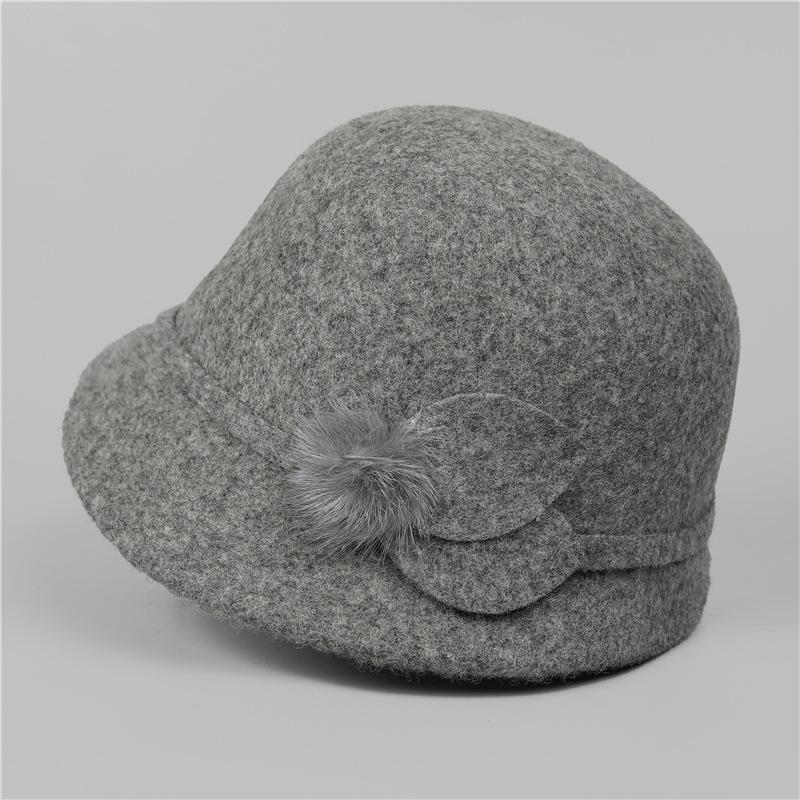 Осенне-зимняя шляпа женская шерстяная шляпа-котелок утолщенная теплая шляпа