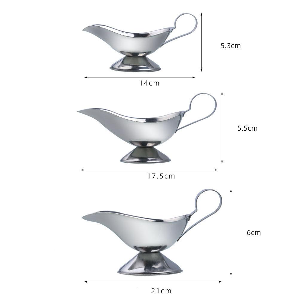 Stainless Steel Gravy Spice Black Pepper Sauce Boat Sauce Plate Ketchup Container Seasoning Cup