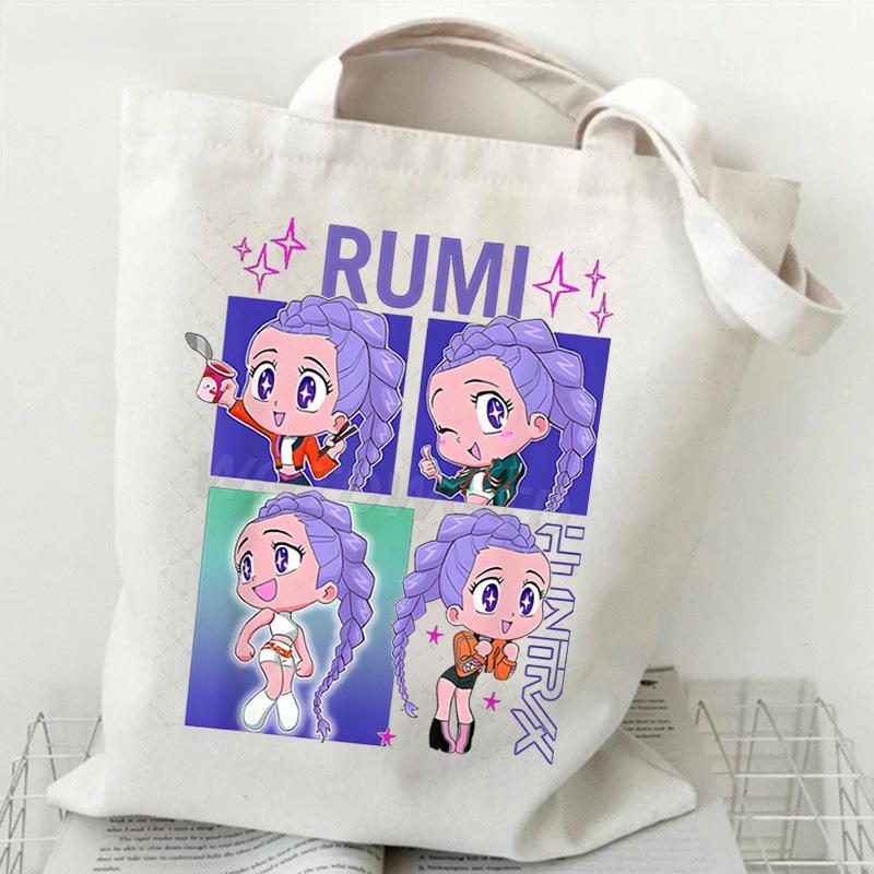 Animation Cartoon Printing Student Daily Versatile Shoulder Bag Large Capacity Portable Canvas Bag