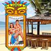 2D Flat Hawaiian Tiki Totem Check in Photo Booth Polyester Aloha Luau Tropical Mona Birthday Party Decor Birthday Party Decor