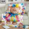 1PC Custom Name Colorful Teddy Bears Party outdooor Flannel blankets Throw Blanket All-Season Throw Gift Bedspread for Couch, Bed, Camping Holiday Bir