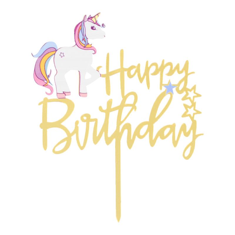 Unicorn Cake Topper Rainbow Horn Kids Girl Birthday Party Cake Decoration Tools Baby Shower Wedding Unicorn Theme Party Supplies